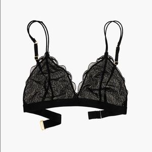Madewell lace liana triangle bralette in black